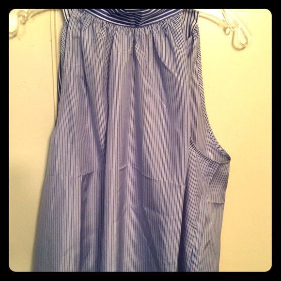 J. Crew Tops - Silk halter in blue/white stripe. Sexy new JCrew